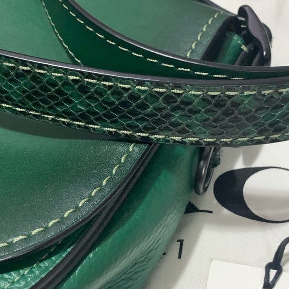 Coach 1941 Cypress Saddle 23 with Snakeskin Trim - Picture 7 of 8